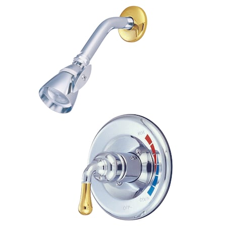 Kingston Brass Shower Faucet, 2, Wall Mount, Polished Chrome/Polished Brass KB634SO